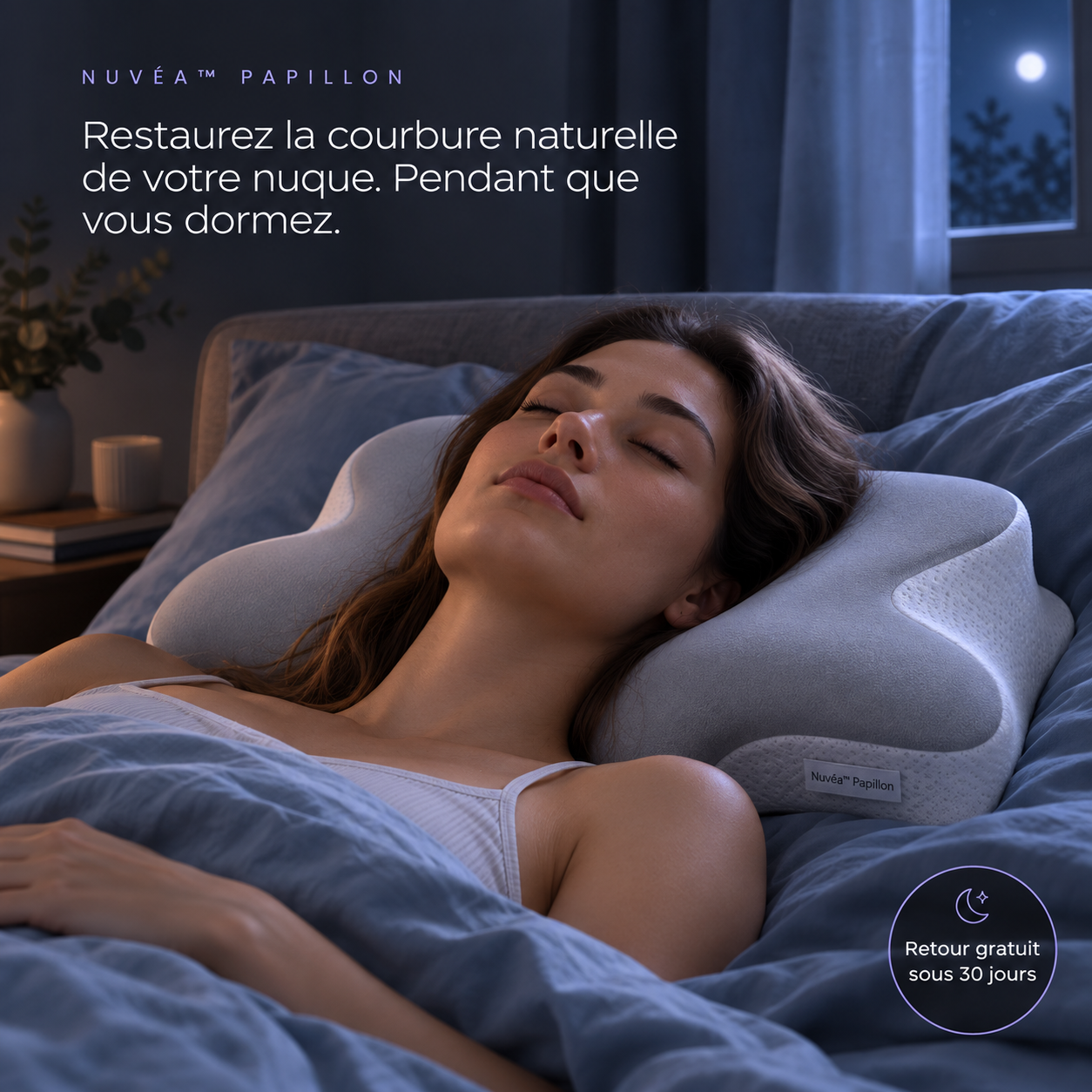 Nuvia™ Papillon — Oreiller Orthopédique Cervical Ergonomique